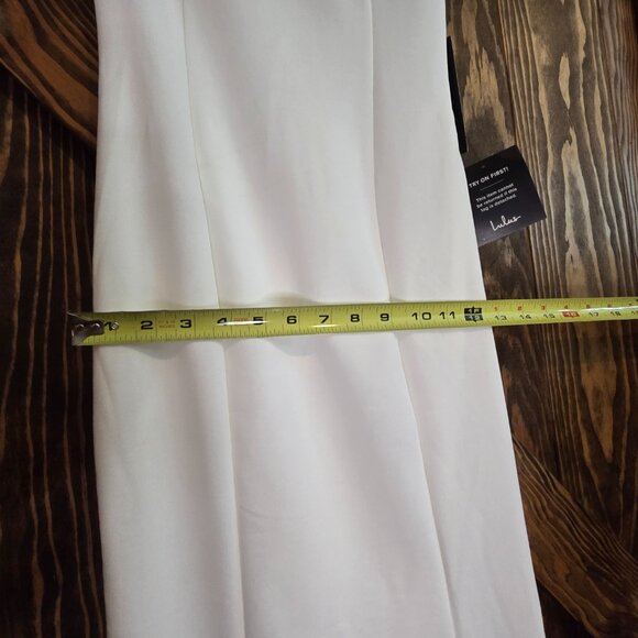 Lulus White Lace-Detail Sleeveless Sheath Wedding Dress XS Elegant Bridal Gown - Picture 11 of 12